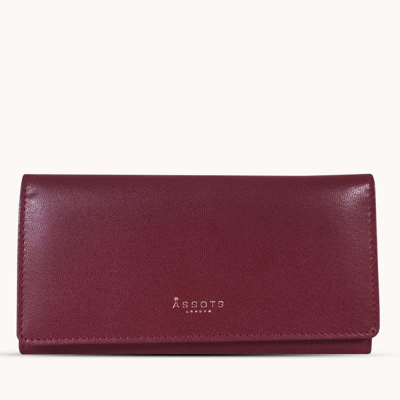 'CLAIRE' Chilli Pepper Red Polished VT Vintage Leather Flap Over Purse