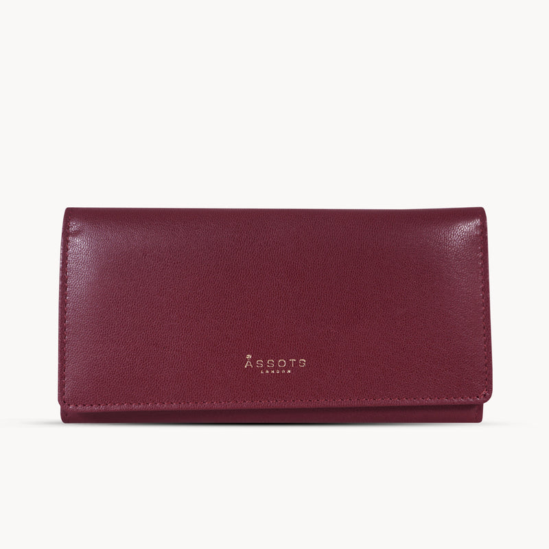 'CLAIRE' Chilli Pepper Red Polished VT Vintage Leather Flap Over Purse