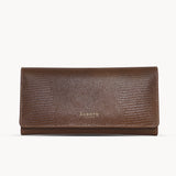 'CLAIRE' Tan Lizard Leather Flap Over Purse