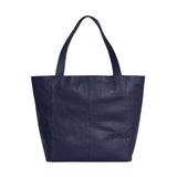 'CORDER' Navy Pebble Grain Real Leather Oversized Tote Bag