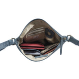 'CORI' Denim Distressed  Real Leather Crossbody Bag