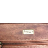 'CORI' Distressed Tan Real Leather Crossbody Bag