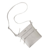 'CORI' Ice Grey Pebble Grain Real Leather Crossbody Bag