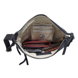 'CORI' Navy Pebble Grain Real Leather Crossbody Bag