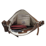 'CORI' Tan Pebble Grain Real Leather Crossbody Bag