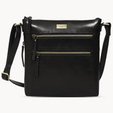 'CORI' Black Polished VT Real Leather Crossbody Bag