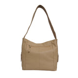 'COURTNEY' Camel Pebble Grain Leather Slouchy Hobo Bag