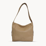 'COURTNEY' Camel Pebble Grain Leather Slouchy Hobo Bag