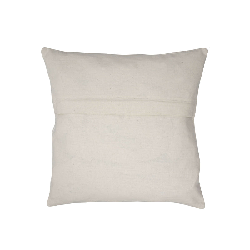 Handmade Floral Embroidered Cotton Cushion Cover (Green & Brown)