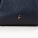 'Debbie' Navy Pebble Grain Real Leather Shoulder Bag