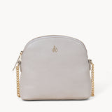 'DOVE' Ice Grey Pebble Grain Real Leather Crossbody Bag
