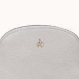 'DOVE' Ice Grey Pebble Grain Real Leather Crossbody Bag