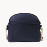 'DOVE' Navy Pebble Grain Real Leather Crossbody Bag