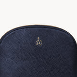 'DOVE' Navy Pebble Grain Real Leather Crossbody Bag