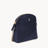 'DOVE' Navy Pebble Grain Real Leather Crossbody Bag