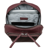 'BAKER' Burgundy Full Grain Leather Double Zip Laptop Backpack