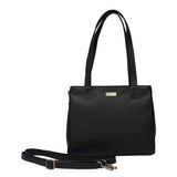 'DEBRA' Black Pebble Grain Real Leather Crossbody Shoulder Bag