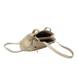 'DEBRA' Off White Pebble Grain Real Leather Crossbody Shoulder Bag