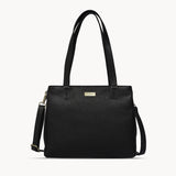 'DEBRA' Black Pebble Grain Real Leather Crossbody Shoulder Bag