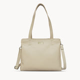 'DEBRA' Off White Pebble Grain Real Leather Crossbody Shoulder Bag