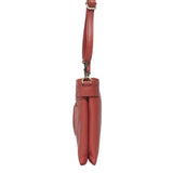 'DELILAH' Red Pebble Grain Real Leather Crossbody Bag