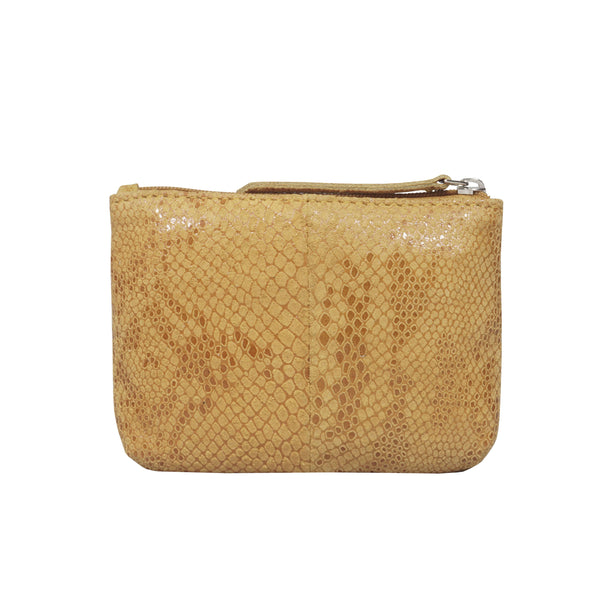 'DENISE' Mustard Python Snake Real Leather Purse Wallet