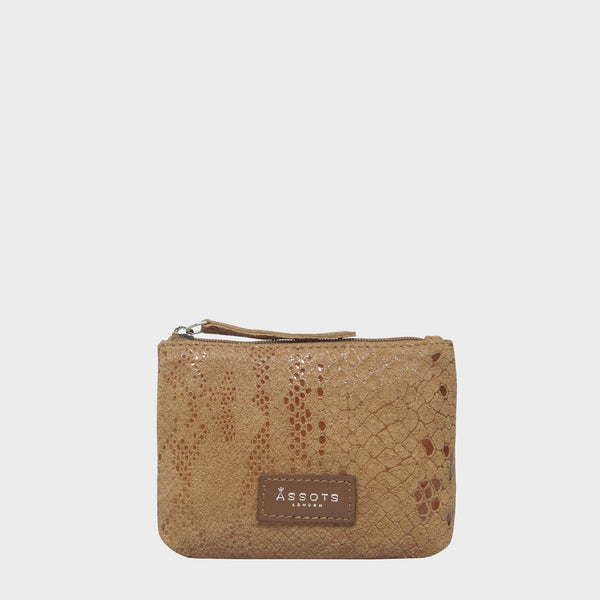'DENISE' Tan Python Snake Real Leather Purse Wallet