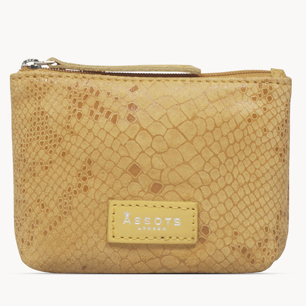 'DENISE' Mustard Python Snake Real Leather Purse Wallet