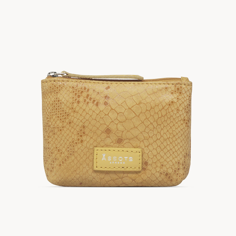'DENISE' Mustard Python Snake Real Leather Purse Wallet