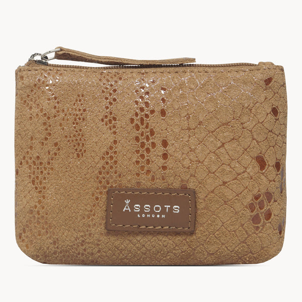 'DENISE' Tan Python Snake Real Leather Purse Wallet