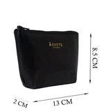 'Diana' Black Full Grain Leather Zip Top Coin Purse