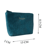 'Diana' Ocean Blue Full Grain Leather Zip Top Coin Purse