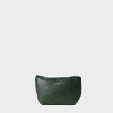 'Diana' Tree Top Green Full Grain Leather Zip Top Coin Purse