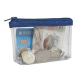 'DINAH' Transparent Zip Top Blue Iris Coin Purse
