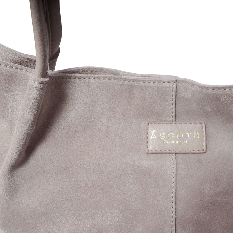 'DONNA' Pink and Metallic Rose Gold Real Leather Unlined Designer Shopper Bag