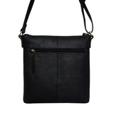'EDITH' Black Pebble Grain Leather Crossbody bag