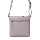 'EDITH' Ice Grey Pebble Grain Leather Crossbody bag