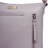'EDITH' Ice Grey Pebble Grain Leather Crossbody bag