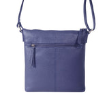 'EDITH' Navy Pebble Grain Leather Crossbody bag