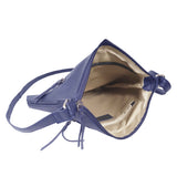 'EDITH' Navy Pebble Grain Leather Crossbody bag