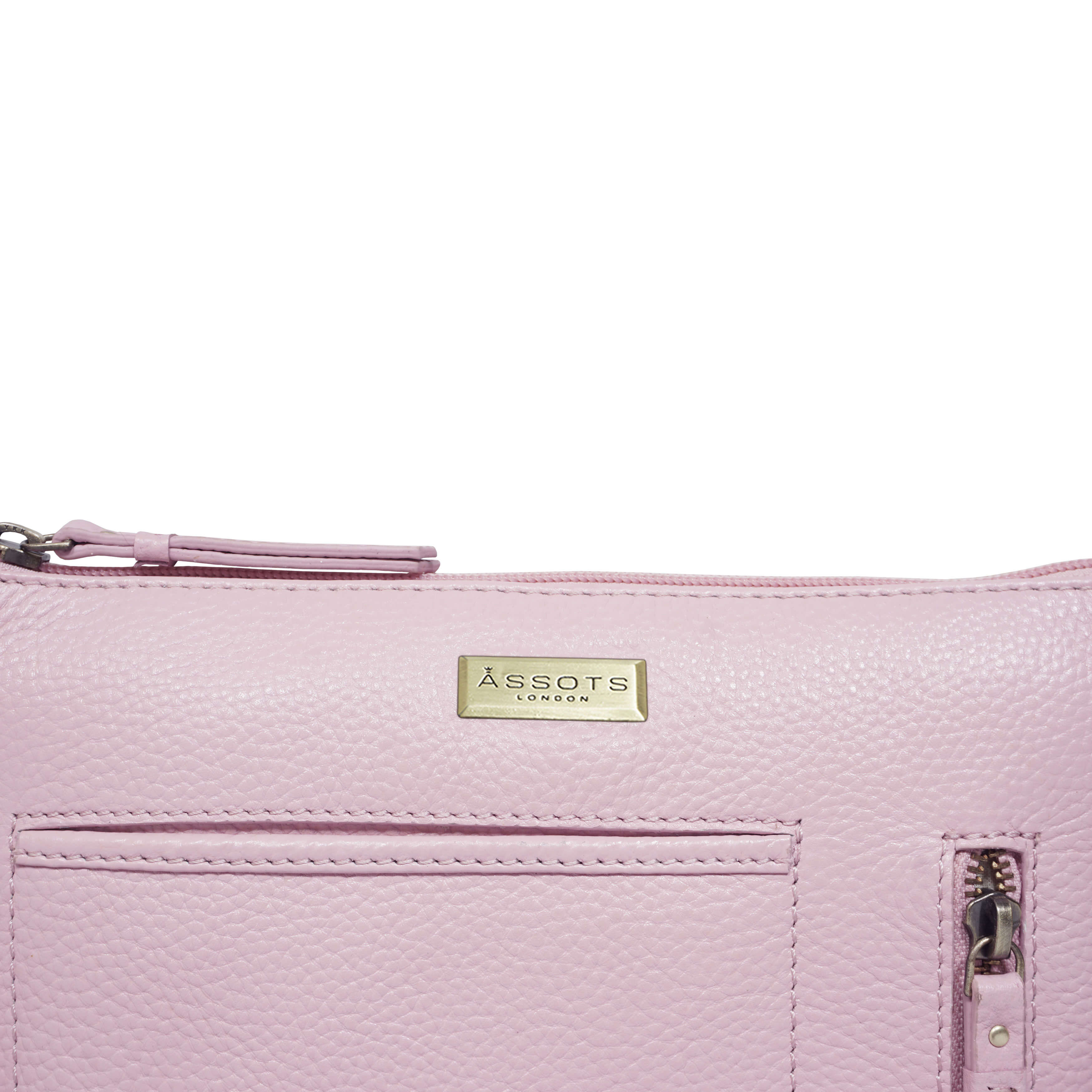 'EDITH' Pastel Pink Pebble Grain Leather Crossbody bag