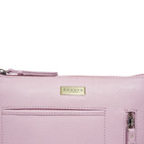 'EDITH' Pastel Pink Pebble Grain Leather Crossbody bag