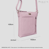 'EDITH' Pastel Pink Pebble Grain Leather Crossbody bag