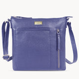 'EDITH' Navy Pebble Grain Leather Crossbody bag
