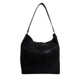 'Esme' Black Python Snake Real Leather Slouchy Hobo Bag