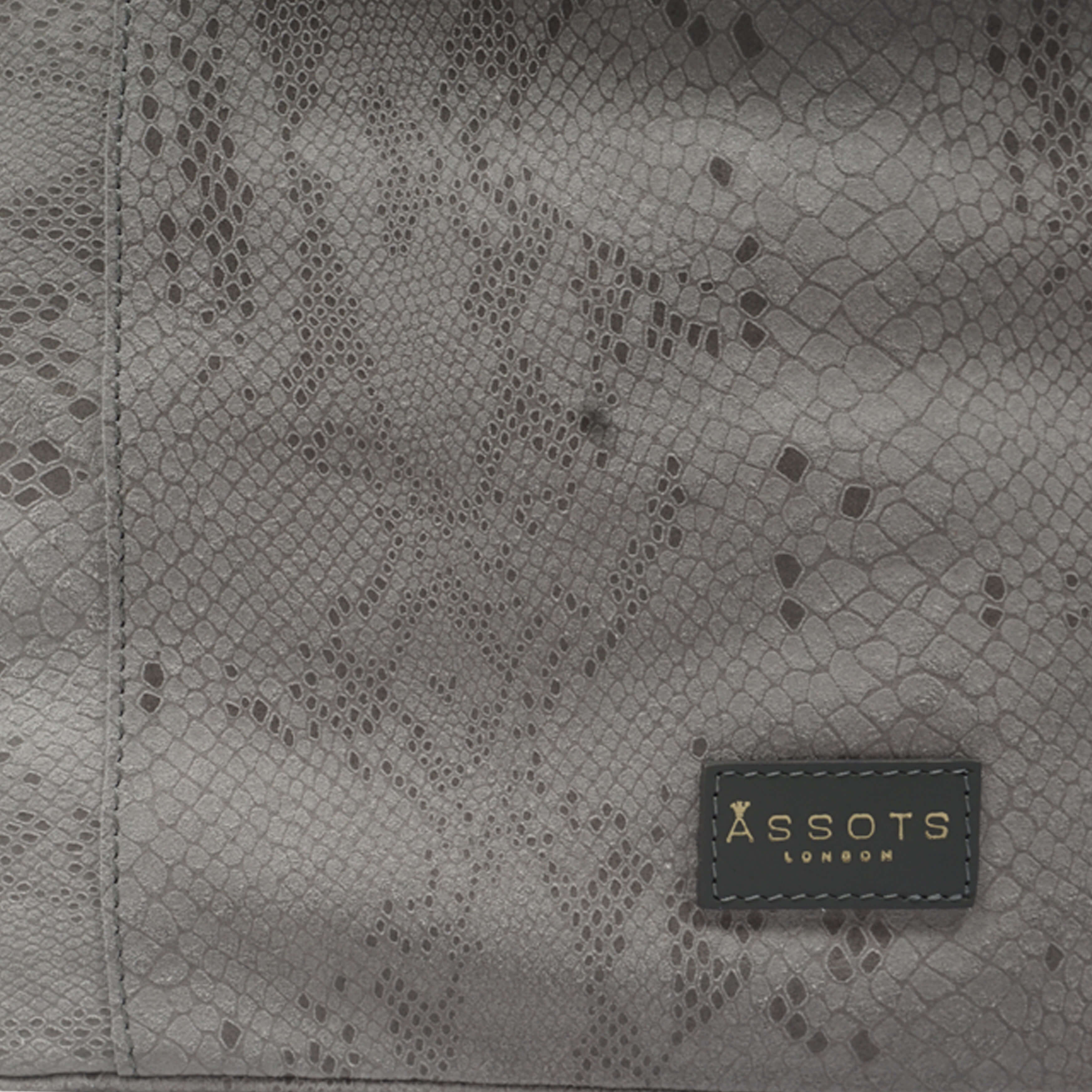 'Esme' Grey Python Snake Real Leather Slouchy Hobo Bag