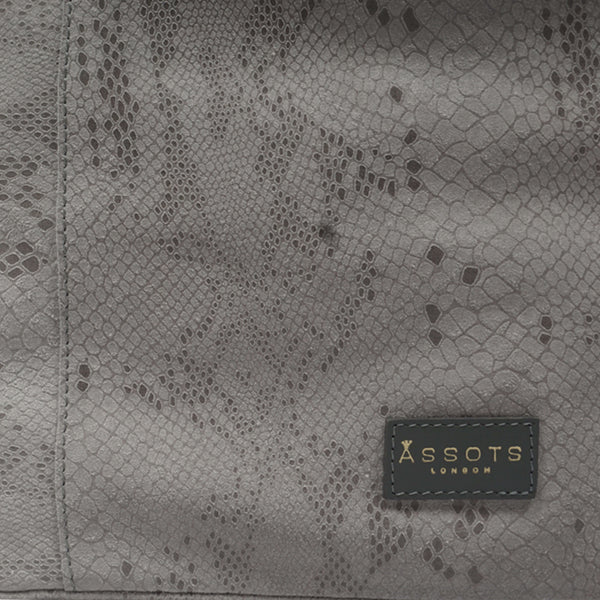 'Esme' Grey Python Snake Real Leather Slouchy Hobo Bag