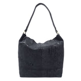 'Esme' Navy Python Snake Real Leather Slouchy Hobo Bag