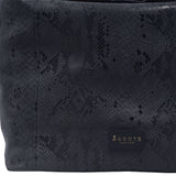 'Esme' Navy Python Snake Real Leather Slouchy Hobo Bag