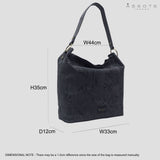 'Esme' Navy Python Snake Real Leather Slouchy Hobo Bag